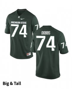 Men's Michigan State Spartans NCAA #74 Devontae Dobbs Green Authentic Nike Big & Tall Stitched College Football Jersey IN32P70QG